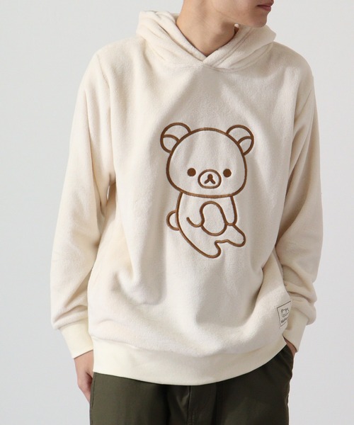 FUNALIVE（ファンアライブ）の「Rilakkuma リラックマボアフリースプルパーカー（パーカー・レディース・ピンク/ホワイト/ネイビー・M/L/S）」の4枚目の写真