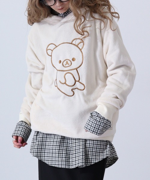 FUNALIVE（ファンアライブ）の「Rilakkuma リラックマボアフリースプルパーカー（パーカー・レディース・ピンク/ホワイト/ネイビー・M/L/S）」の18枚目の写真