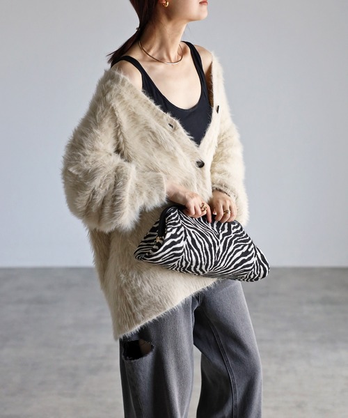 Bonjour Sagan(ボンジュールサガン)の「ニットカーディガン(カーディガン/ボレロ・レディース・ライトグレー・FREE)」の8枚目の写真