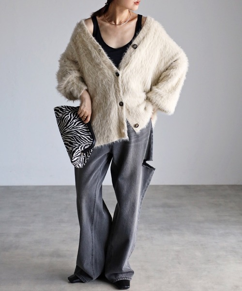 Bonjour Sagan(ボンジュールサガン)の「ニットカーディガン(カーディガン/ボレロ・レディース・ライトグレー・FREE)」の10枚目の写真