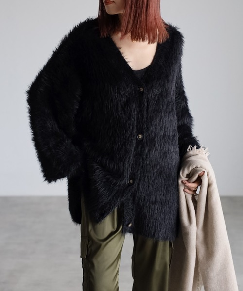 Bonjour Sagan(ボンジュールサガン)の「ニットカーディガン(カーディガン/ボレロ・レディース・ライトグレー・FREE)」の11枚目の写真