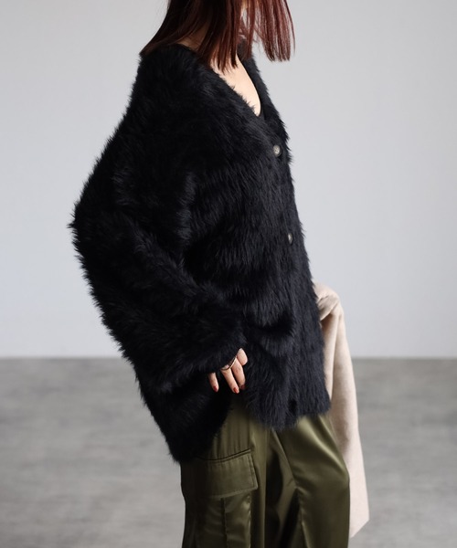 Bonjour Sagan(ボンジュールサガン)の「ニットカーディガン(カーディガン/ボレロ・レディース・ライトグレー・FREE)」の12枚目の写真