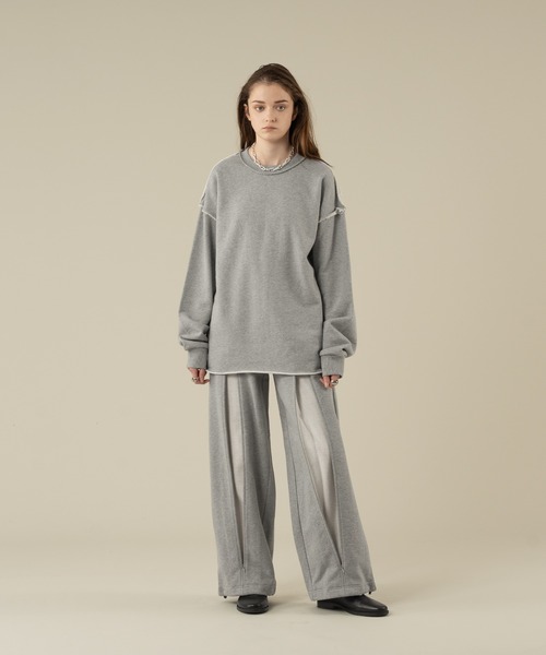 selle glant(セレグランテ)の「2WAY CENTER ZIP SWEAT WIDE PANTS/2wayセンタージップスウェットワイドパンツ(スウェットパンツ・メンズ・ブラック/杢グレー・SMALL/MEDIUM/LARGE)」の10枚目の写真