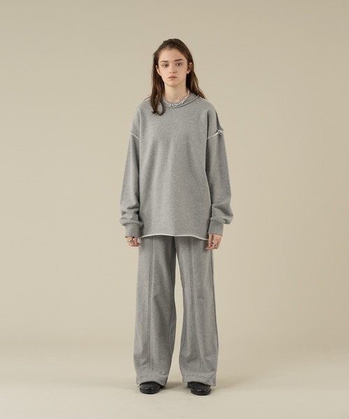 selle glant(セレグランテ)の「2WAY CENTER ZIP SWEAT WIDE PANTS/2wayセンタージップスウェットワイドパンツ(スウェットパンツ・メンズ・ブラック/杢グレー・SMALL/MEDIUM/LARGE)」の11枚目の写真