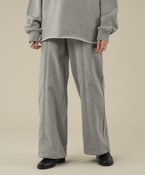 selle glant(セレグランテ)の「2WAY CENTER ZIP SWEAT WIDE PANTS/2wayセンタージップスウェットワイドパンツ(スウェットパンツ・メンズ・ブラック/杢グレー・SMALL/MEDIUM/LARGE)」の12枚目の写真