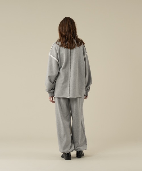 selle glant(セレグランテ)の「2WAY CENTER ZIP SWEAT WIDE PANTS/2wayセンタージップスウェットワイドパンツ(スウェットパンツ・メンズ・ブラック/杢グレー・SMALL/MEDIUM/LARGE)」の19枚目の写真