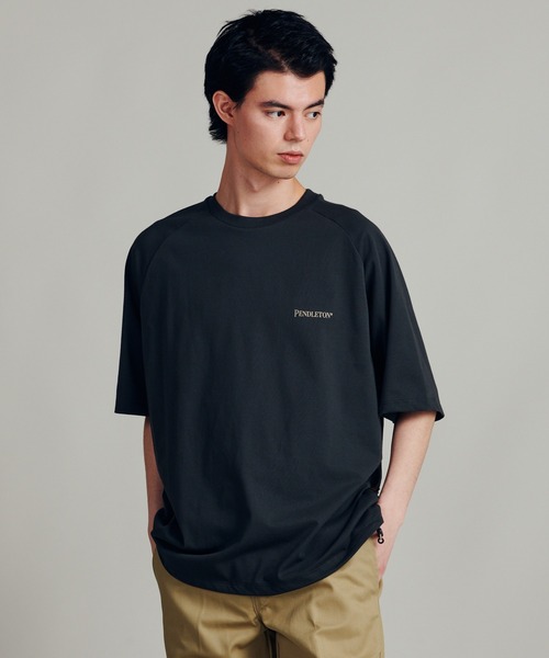【  Jeans】縦型バックプリントTシャツ ブルー SALE 【HIPANDA ハイパンダ】メンズ ブルーパンダ バック