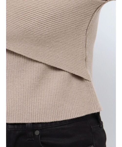 MURUA（ムルーア）の「カシュクールハーフジップトップス（ニット/セーター・レディース・ベージュ/ブルー/ブラック・FREE）」の15枚目の写真