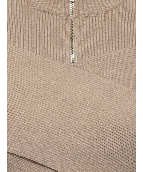 MURUA（ムルーア）の「カシュクールハーフジップトップス（ニット/セーター・レディース・ベージュ/ブルー/ブラック・FREE）」の21枚目の写真