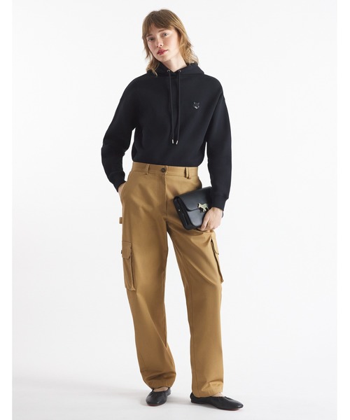 MAISON KITSUNÉ ブラウンパーカー L セール】BOLD FOX HEAD PATCH COMFORT HOODIE(パーカー