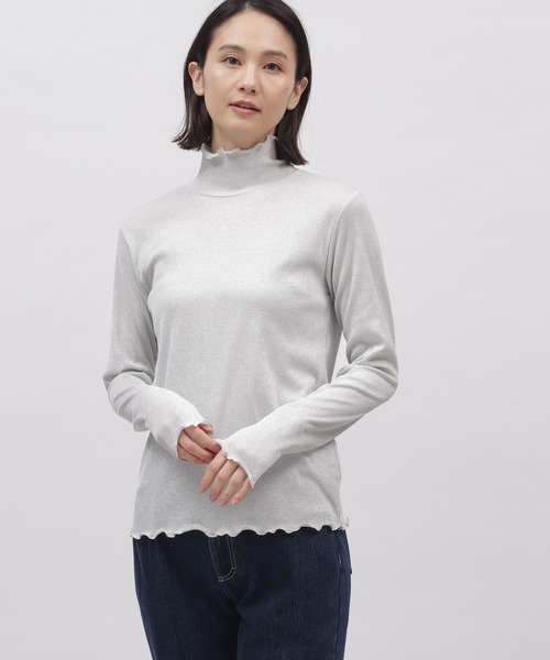 LAKOLE（ラコレ）の「ラメメロータートル / 102416（Tシャツ/カットソー・レディース・ライトグレー/ブラック/ライム・SMALL/MEDIUM）」の10枚目の写真