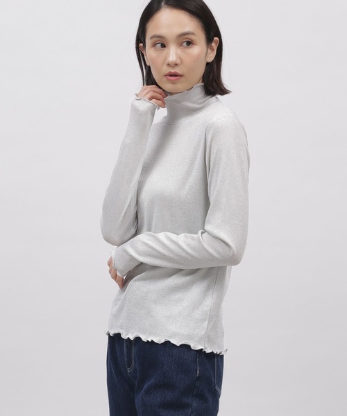 LAKOLE（ラコレ）の「ラメメロータートル / 102416（Tシャツ/カットソー・レディース・ライトグレー/ブラック/ライム・SMALL/MEDIUM）」の12枚目の写真