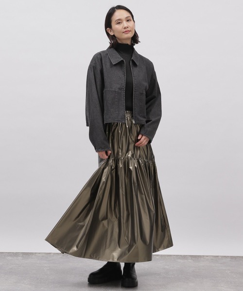 LAKOLE（ラコレ）の「ラメメロータートル / 102416（Tシャツ/カットソー・レディース・ライトグレー/ブラック/ライム・SMALL/MEDIUM）」の4枚目の写真