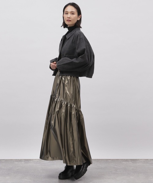 LAKOLE（ラコレ）の「ラメメロータートル / 102416（Tシャツ/カットソー・レディース・ライトグレー/ブラック/ライム・SMALL/MEDIUM）」の5枚目の写真