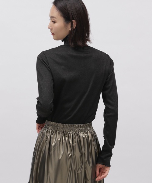 LAKOLE（ラコレ）の「ラメメロータートル / 102416（Tシャツ/カットソー・レディース・ライトグレー/ブラック/ライム・SMALL/MEDIUM）」の6枚目の写真