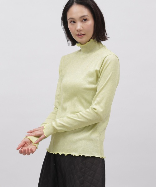 LAKOLE（ラコレ）の「ラメメロータートル / 102416（Tシャツ/カットソー・レディース・ライトグレー/ブラック/ライム・SMALL/MEDIUM）」の15枚目の写真