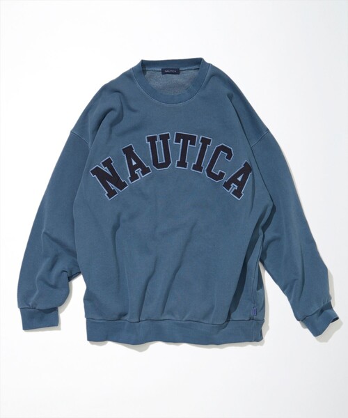 NAUTICA（ノーティカ）の「NAUTICA/ノーティカ Pigment Dyed Arch Logo Crewneck Sweatshirt/ピグメントダイ アーチロゴ クルーネック スウェットシャツ（スウェット・メンズ・チャコールグレー/ベージュ/ネイビー/オレンジ・MEDIUM/X-LARGE/LARGE）」の6枚目の写真