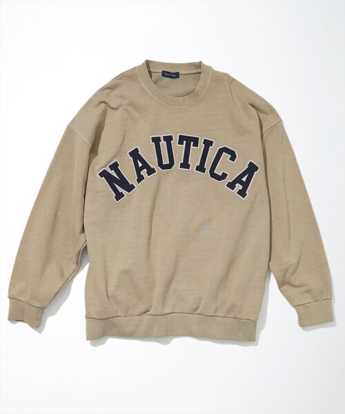 NAUTICA（ノーティカ）の「NAUTICA/ノーティカ Pigment Dyed Arch Logo Crewneck Sweatshirt/ピグメントダイ アーチロゴ クルーネック スウェットシャツ（スウェット・メンズ・チャコールグレー/ベージュ/ネイビー/オレンジ・MEDIUM/X-LARGE/LARGE）」の15枚目の写真