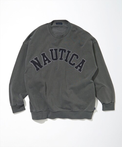NAUTICA（ノーティカ）の「NAUTICA/ノーティカ Pigment Dyed Arch Logo Crewneck Sweatshirt/ピグメントダイ アーチロゴ クルーネック スウェットシャツ（スウェット・メンズ・チャコールグレー/ベージュ/ネイビー/オレンジ・MEDIUM/X-LARGE/LARGE）」の19枚目の写真