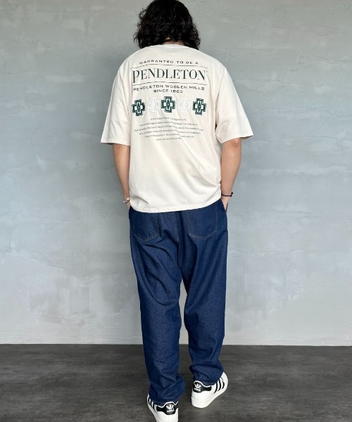 PENDLETON（ペンドルトン）の「[PENDLETON/ペンドルトン] 別注 ネイティブ柄バックプリント ドローコードTシャツ（Tシャツ/カットソー・レディース・ブラック系その他/ブルー/ブラック/ベージュ/ホワイト/ホワイト系その他・S/M/L/XL）」の14枚目の写真