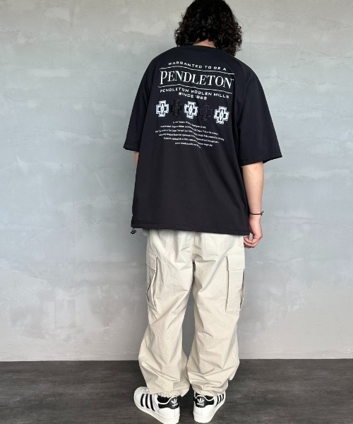 PENDLETON（ペンドルトン）の「[PENDLETON/ペンドルトン] 別注 ネイティブ柄バックプリント ドローコードTシャツ（Tシャツ/カットソー・レディース・ブラック系その他/ブルー/ブラック/ベージュ/ホワイト/ホワイト系その他・S/M/L/XL）」の13枚目の写真