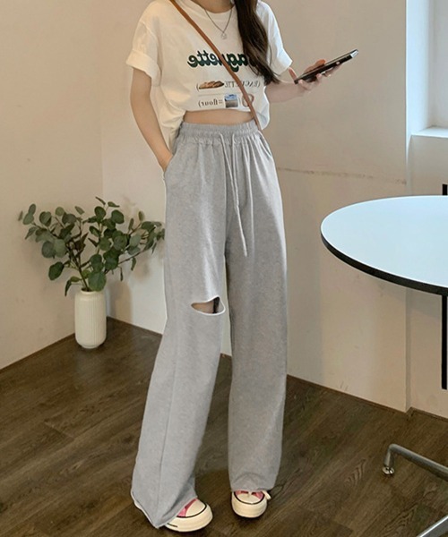 Miniministore(ミニミニストア)の「ダメージ スウェットパンツ レディース(スウェットパンツ・レディース・ライトグレー/ブラック・M/L)」の19枚目の写真
