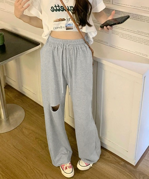 Miniministore(ミニミニストア)の「ダメージ スウェットパンツ レディース(スウェットパンツ・レディース・ライトグレー/ブラック・M/L)」の18枚目の写真