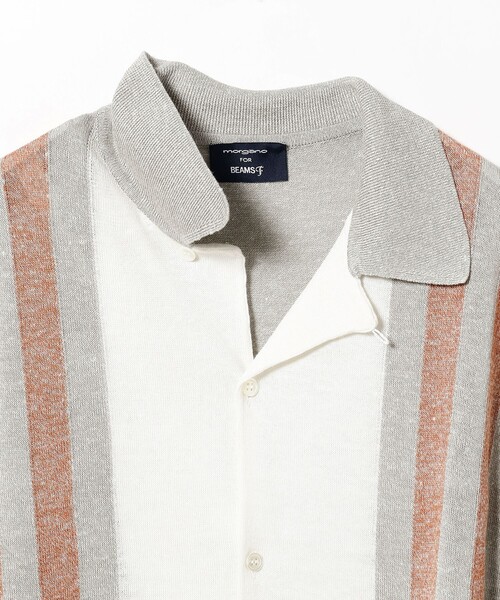 BEAMS F(ビームスエフ)の「MORGANO / リネンコットン 12ゲージ ボーリングシャツ(シャツ/ブラウス・メンズ・グリーン/オレンジ系その他6・44/46/48)」の4枚目の写真