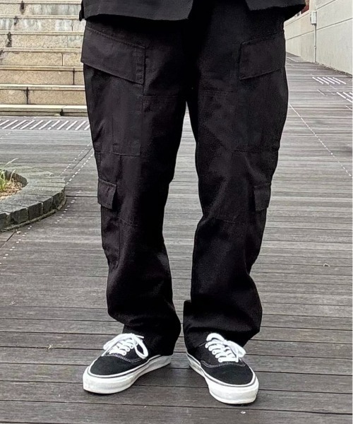 ALPHA】コンバットカーゴパンツ (ミリタリー素材 / 耐久性 / ワイド