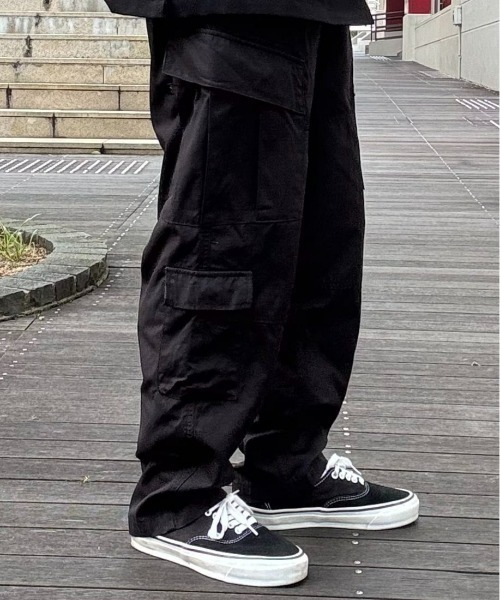 ALPHA】コンバットカーゴパンツ (ミリタリー素材 / 耐久性 / ワイド