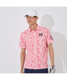 FILA GOLF/フィラゴルフ ゴルフウェア ブランド ロゴ 吸汗速乾 UVカット プリント 鹿の子素材 半袖 ポロシャツ