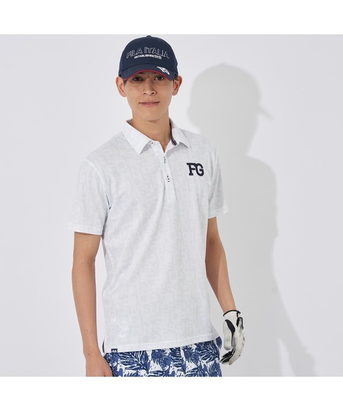 FILA GOLF(フィラゴルフ )の「FILA GOLF/フィラゴルフ ゴルフウェア ブランド ロゴ 吸汗速乾 UVカット プリント 鹿の子素材 半袖 ポロシャツ(ポロシャツ・メンズ・イエロー/ネイビー/ピンク/ホワイト・3L/LL/L/M)」の7枚目の写真