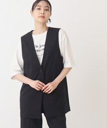THE SHOP TK （ザ ショップ ティーケー ）の「◆【セットアップ可/環境に優しい】ツイルワッシャージレ/洗濯機OK（ベスト）」