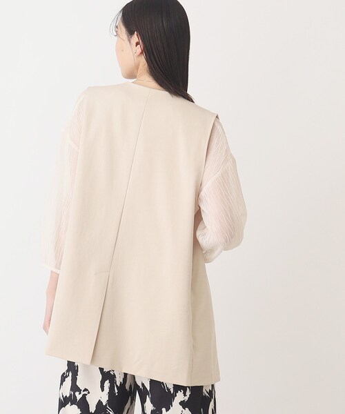 THE SHOP TK （ザ ショップ ティーケー ）の「◆【セットアップ可/環境に優しい】ツイルワッシャージレ/洗濯機OK（ベスト・レディース・ブラック/ライトベージュ・12/13）」の16枚目の写真