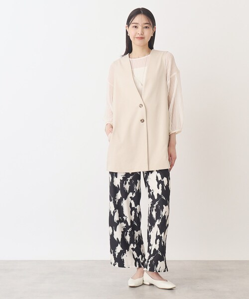 THE SHOP TK （ザ ショップ ティーケー ）の「◆【セットアップ可/環境に優しい】ツイルワッシャージレ/洗濯機OK（ベスト・レディース・ブラック/ライトベージュ・12/13）」の17枚目の写真