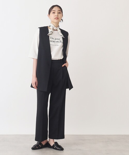THE SHOP TK （ザ ショップ ティーケー ）の「◆【セットアップ可/環境に優しい】ツイルワッシャージレ/洗濯機OK（ベスト・レディース・ブラック/ライトベージュ・12/13）」の21枚目の写真