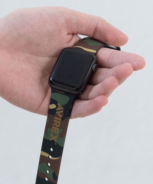 AVIREX（アヴィレックス）の「アヴィレックス Apple Watch シリコンバンド（スマホグッズ・メンズ・グリーン系カモフラージュ/ブラック/グレー系カモフラージュ・M/S）」の16枚目の写真