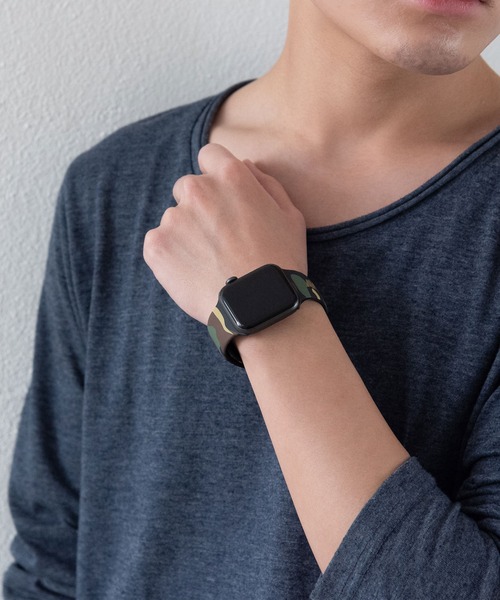 AVIREX（アヴィレックス）の「アヴィレックス Apple Watch シリコンバンド（スマホグッズ・メンズ・グリーン系カモフラージュ/ブラック/グレー系カモフラージュ・M/S）」の19枚目の写真