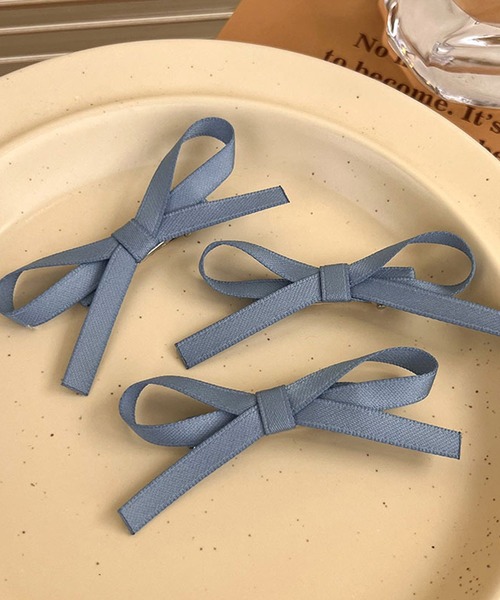Nia（ニア）の「Nia(ニア)/【3set】フレンチリボンヘアピン（ヘアピン・レディース・ブラック/アイボリー/ピンク/ブルー・FREE）」の8枚目の写真