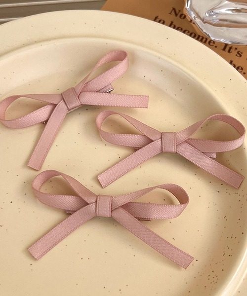 Nia（ニア）の「Nia(ニア)/【3set】フレンチリボンヘアピン（ヘアピン・レディース・ブラック/アイボリー/ピンク/ブルー・FREE）」の11枚目の写真