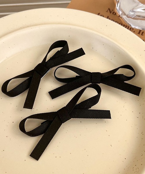 Nia（ニア）の「Nia(ニア)/【3set】フレンチリボンヘアピン（ヘアピン・レディース・ブラック/アイボリー/ピンク/ブルー・FREE）」の19枚目の写真