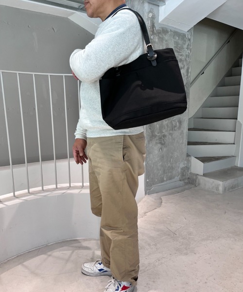 TIDEWAY（タイドウェイ）の「ALBERTON DUCK WIDE TOTE（トートバッグ・レディース・キナリ/ブラック/グレイッシュベージュ・FREE）」の9枚目の写真