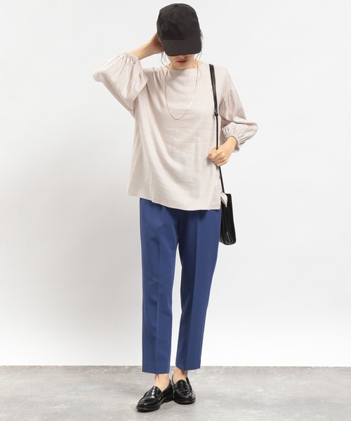 GLOBAL WORK Smile Seed Store（グローバルワーク スマイルシードストア）の「リネン混袖ボリュームブラウス/180953（シャツ/ブラウス・レディース・ラベンダー/チャコール/ブラック/ホワイト系その他/チェック/セージグリーン・LARGE/SMALL/MEDIUM）」の22枚目の写真