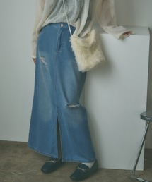 BLANK　 | Crushed long Denim Skirt / ダメージロングデニムスカート(デニムスカート)