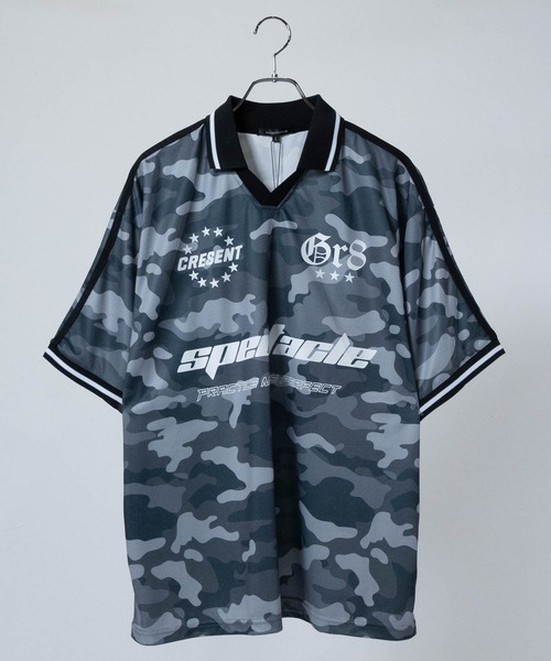 JOHN'S CLOSET（ジョンズクローゼット）の「【13】襟付き サッカーゲームTシャツ（Tシャツ/カットソー・メンズ・ネイビー/オフホワイト/ブラック/レッド/ホワイト系1/ホワイト系2/レッド系1/レッド系2/ブラック系2/ネイビー系2/カーキ系1/グレー系1・MEDIUM/LARGE）」の7枚目の写真