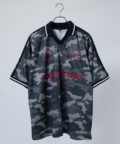 JOHN'S CLOSET（ジョンズクローゼット）の「【13】襟付き サッカーゲームTシャツ（Tシャツ/カットソー・メンズ・ネイビー/オフホワイト/ブラック/レッド/ホワイト系1/ホワイト系2/レッド系1/レッド系2/ブラック系2/ネイビー系2/カーキ系1/グレー系1・MEDIUM/LARGE）」の13枚目の写真