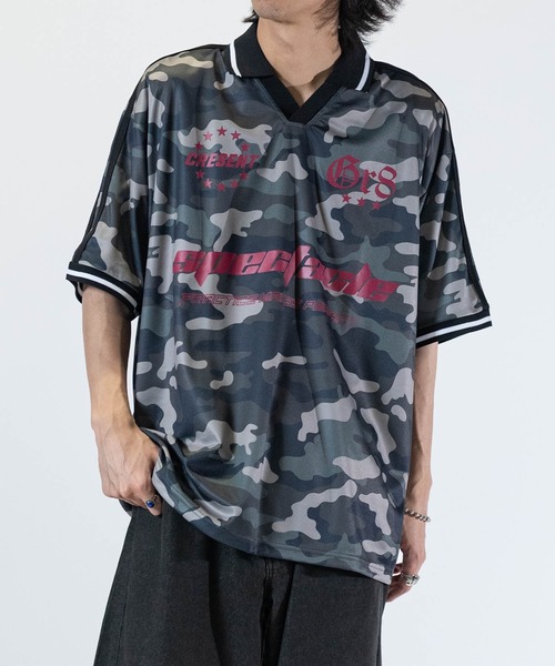 JOHN'S CLOSET（ジョンズクローゼット）の「【13】襟付き サッカーゲームTシャツ（Tシャツ/カットソー・メンズ・ネイビー/オフホワイト/ブラック/レッド/ホワイト系1/ホワイト系2/レッド系1/レッド系2/ブラック系2/ネイビー系2/カーキ系1/グレー系1・MEDIUM/LARGE）」の20枚目の写真