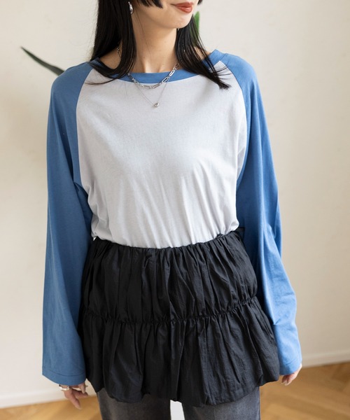 LEPSIM（レプシィム）の「シアーラグランチュニック　111075（Tシャツ/カットソー・レディース・ブルー/ライトブルー/ブラック・FREE）」の6枚目の写真
