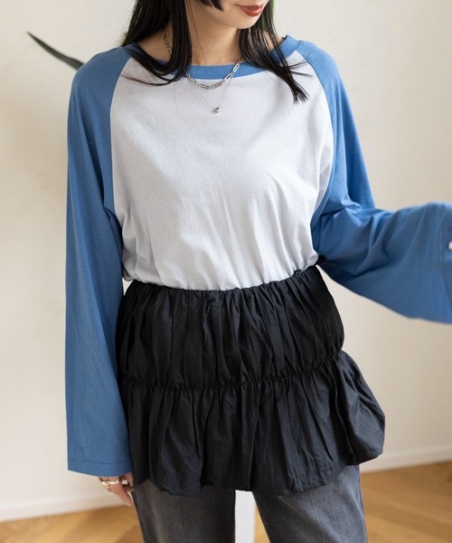 LEPSIM（レプシィム）の「シアーラグランチュニック　111075（Tシャツ/カットソー・レディース・ブルー/ライトブルー/ブラック・FREE）」の5枚目の写真