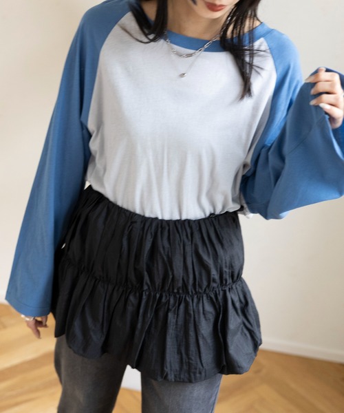 LEPSIM（レプシィム）の「シアーラグランチュニック　111075（Tシャツ/カットソー・レディース・ブルー/ライトブルー/ブラック・FREE）」の4枚目の写真
